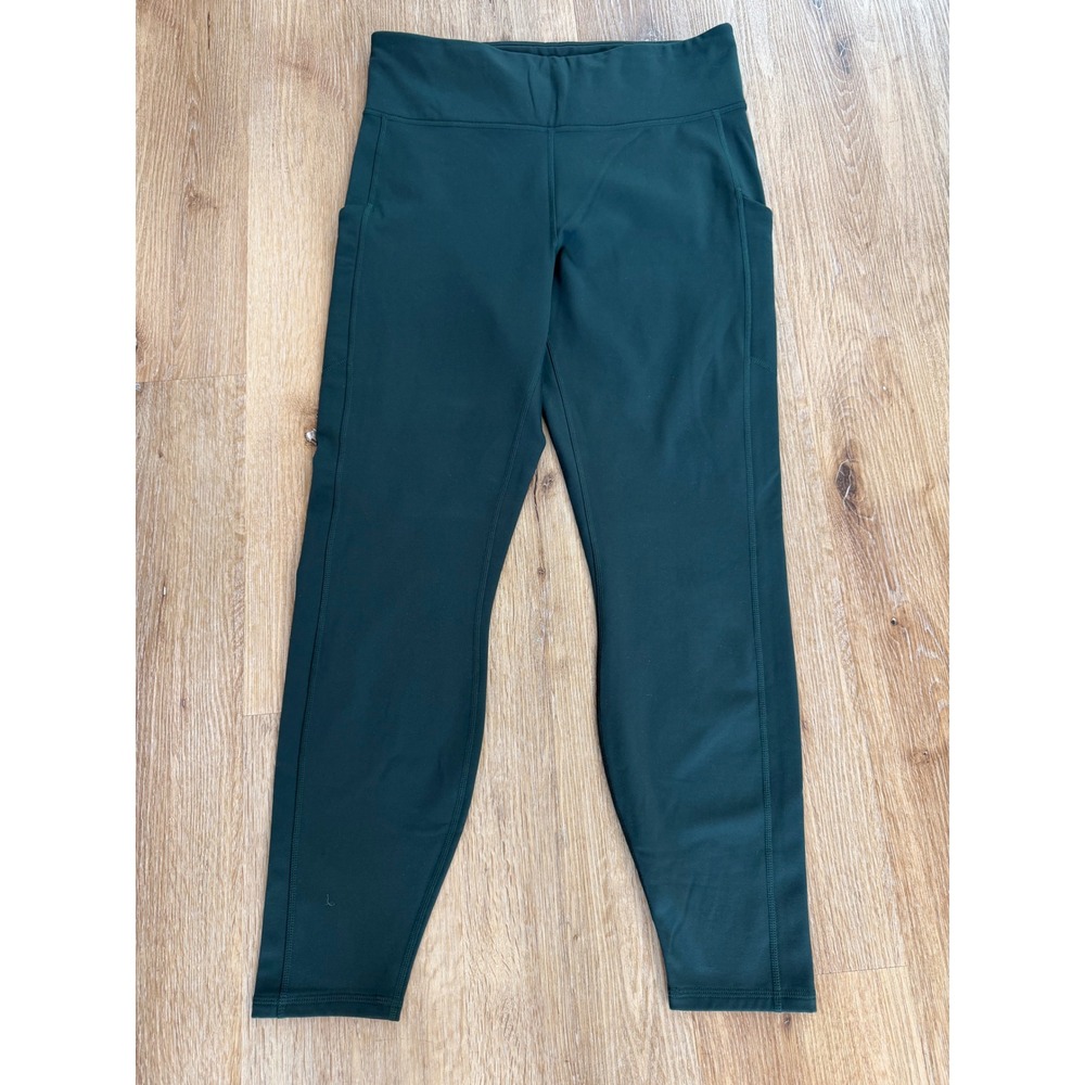 Fabletics Gorpcore Leggings Women XL Forest Green High Rise Pockets Activewear